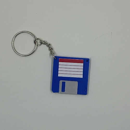 Floppy Disk Keychain with NFC Tag like new, retro tech keychain