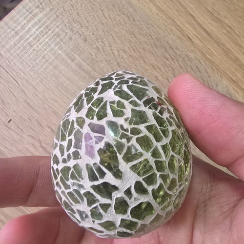 Decorative Egg Mosaic Handmade 6.5cm Green