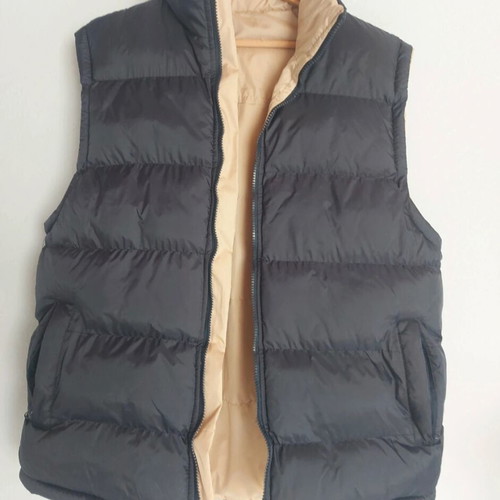 Men's vest like new, reversible, size L, beige and blue