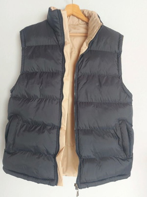 Men's vest like new, reversible, size L, beige and blue
