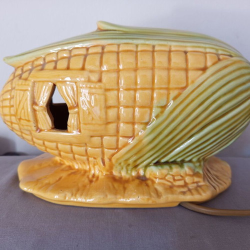 Ceramic Corn Lamp vintage, fully functional