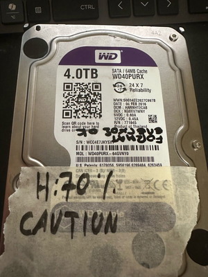 WD Purple 4TB HDD used for NAS, 70% health