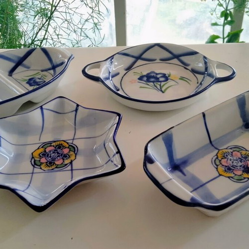 Vintage Ceramic Serving Set 4 Pieces 1980 like new