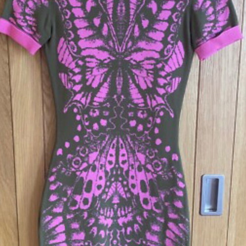 Alexander McQueen bodycon dress like new, XS, brown and pink