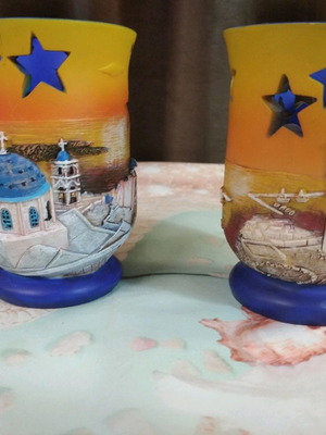 Σετ 2 κηροπήγια Κος καινούργιο για ρεσό 10,5x7,5 εκ.