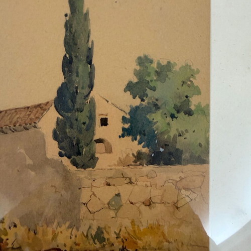 Υδατογραφία Ναλτσατζιάν Σάρκης μεταχειρισμένη, θέμα Κέρκυρα Εκκλησάκι