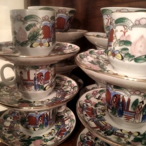 Famille Rose Chinese Vintage Tea and Coffee Sets like new