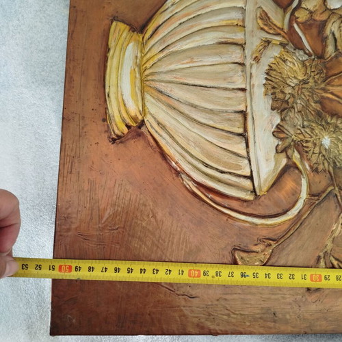 Vintage chalcography painting used, 51x40 cm