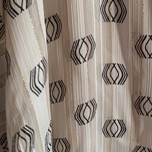 Sheer shirt new with gold thread JusTop beige and gold