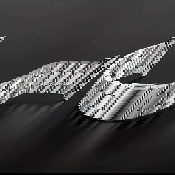 Λουράκι ρολογιού Συμβατό με IWatch Band 45mm 44mm 42mm Business Stainless Steel Metal Ασημένιο