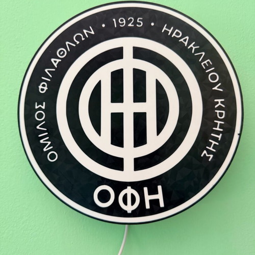 Custom LED light ΟΦΗ like new with base and keychain