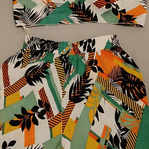 Set of palazzo pants and crop top used, small pants medium top