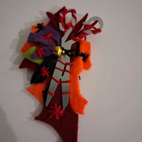 Handmade brooch multicolored, like new, felt