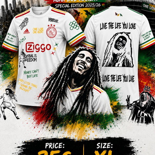 Ajax Special Edition Bob Marlyn Jersey White Size XL