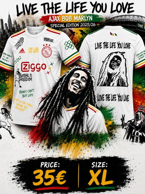 Ajax Special Edition Bob Marlyn Jersey White Size XL