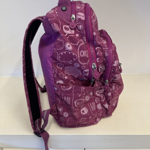 Kipling school bag like new with pencil case, purple color