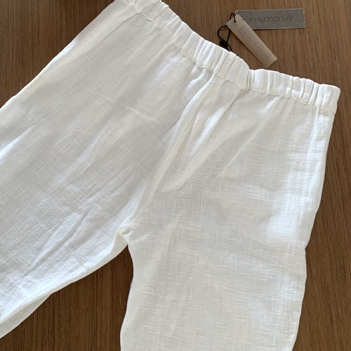 Philosophy linen-style straight pants, ecru, size L