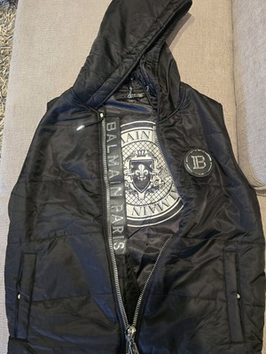 Balmain Paris Men's Black and Silver Gilet like new, size M