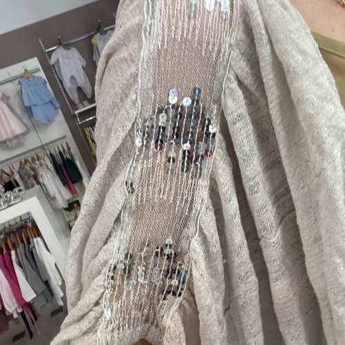 Top bolero used, grey with silver sleeve detail and wide sleeves