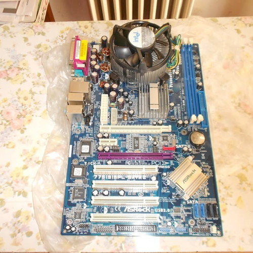Various PC components used, ASRock 775i915PL motherboard with Intel E5700