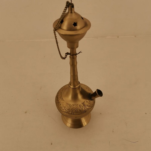 Small brass hookah, 1980s era