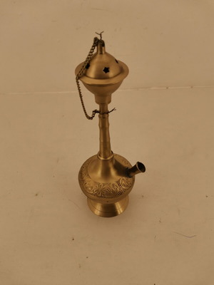 Small brass hookah, 1980s era