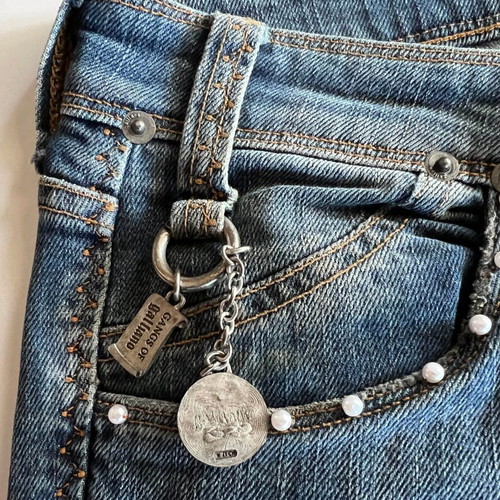 Galliano denim pants used, three-quarter length, size 29/43