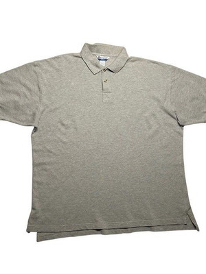 Champion Polo shirt men's XXL gray used, cotton vintage logo short sleeve