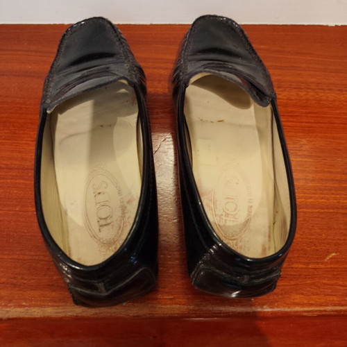 Tod's leather moccasins size 37.5 used, black