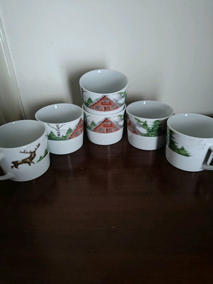 Christmas mugs like new, set of 6 pieces