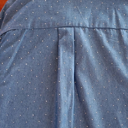 Denim shirt women's new, thin with rhinestones, blue XXL