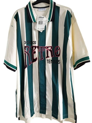 Tennis Adidas Ρετρώ Πουκάμισο Medium Καινούργιο Άσπρο Πράσινο