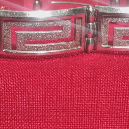 Silver bracelet 925 like new with meander design