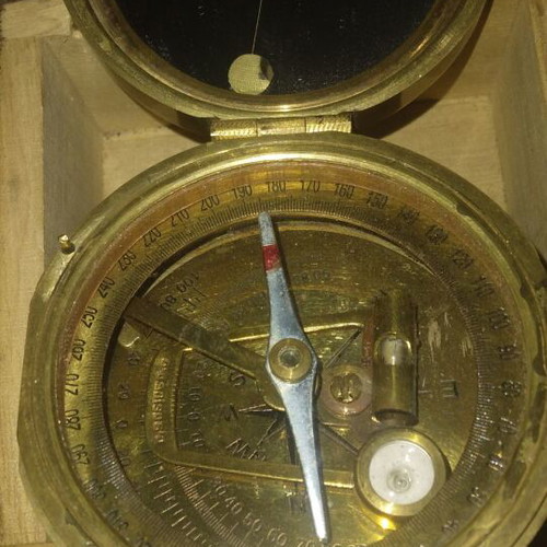 Brass compass used, antique