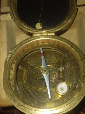 Brass compass used, antique