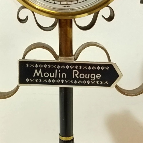 Bronze wind-up clock-alarm Rythm Japan used, 1960s design