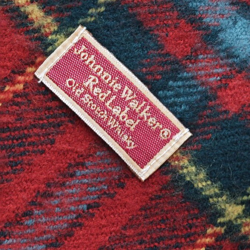 Johnnie Walker Red Label vintage collectible scarf, classic tartan
