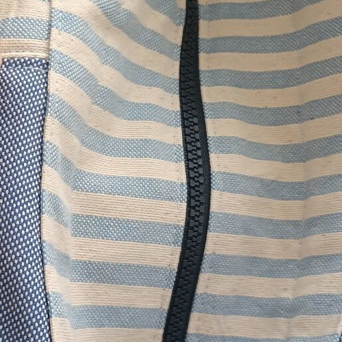 Handmade shoulder bag new, cotton fabric with striped and denim design