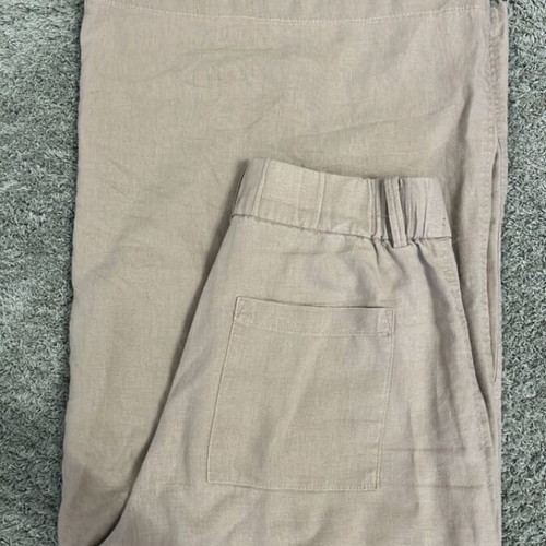 Linen zip culotte Mango beige, like new, size XS