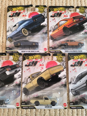Hot Wheels Japan Historics 5 πλήρες σετ καινούργιο, 5 τεμάχια