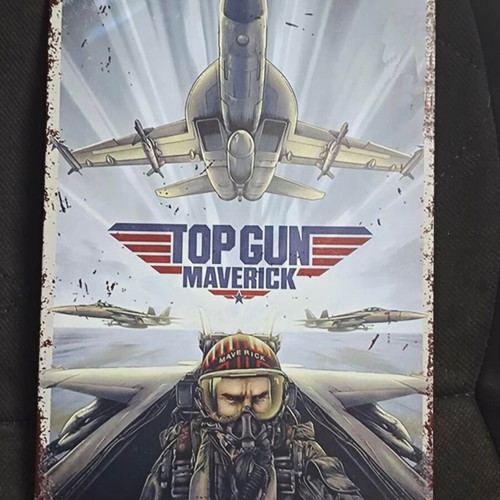 Metal decorative sign Top Gun Maverick vintage design like new