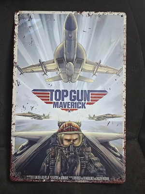 Μεταλλική διακοσμητική πινακίδα Top Gun Maverick vintage design σαν καινούργια
