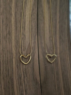 Heart necklace new, stainless steel, gold color