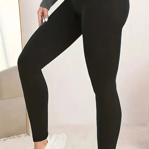 Women's high-waisted elastic leggings new, size L, black