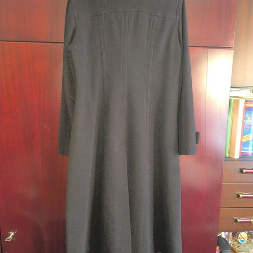 Wool long coat Sisley used, black, size M