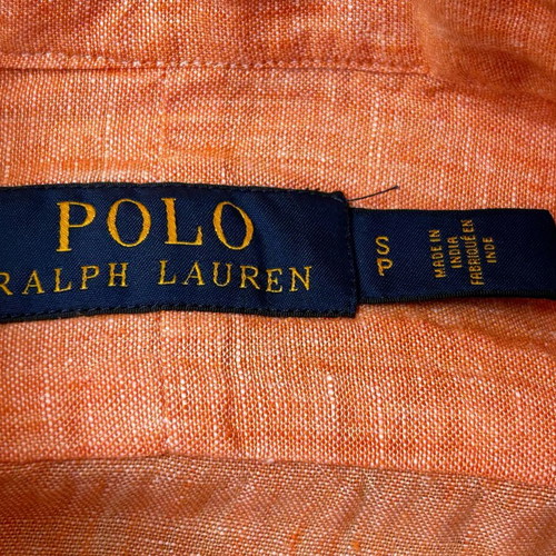Polo Ralph Lauren Orange Custom Fit Linen Shirt S like new