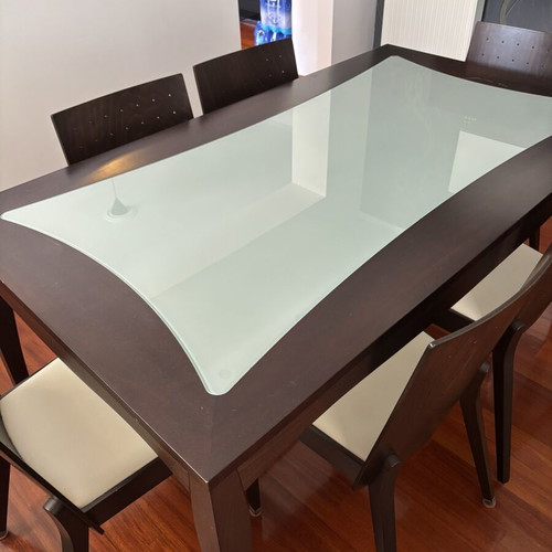 Dining set Bo Concept wenge wood table and six chairs like new