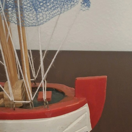 Handmade wooden decorative boat like new