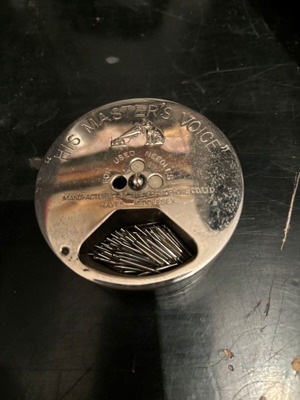 His Master Voice vintage needle box used from 1920s