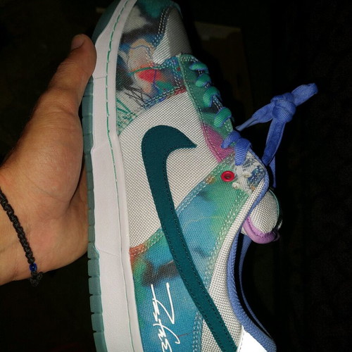 Nike Sb Dunk Futura Laboratories sneakers new, size 45, white and blue